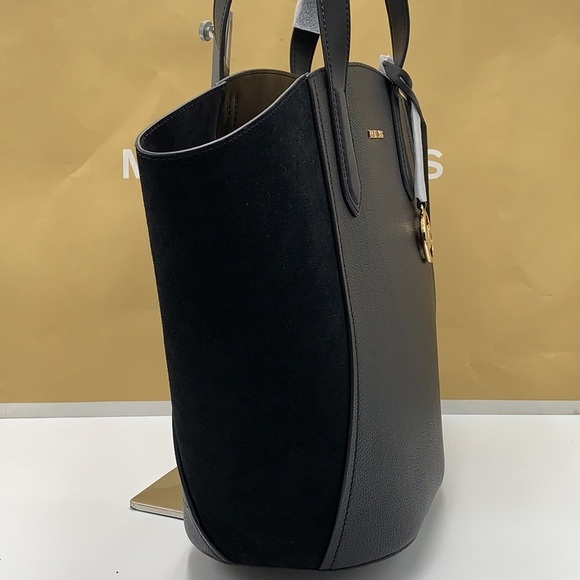 MICHAEL KORS PORTIA LARGE TOTE BLACK COLOR Pebbled leather/ suede - Picture 11 of 14